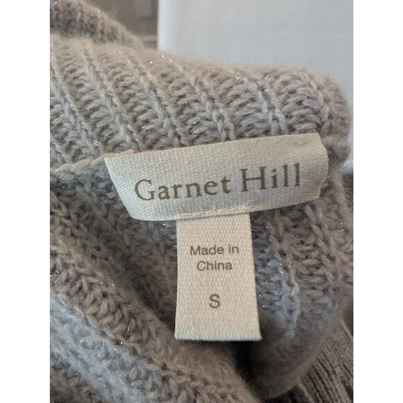 Garnet Hill Sweater Women's Recycled Cashmere Button Turtleneck Gray Size Small - Picture 4 of 7